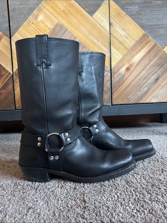 Frye Shoes - Frye Black Leather Harness 12R Boots